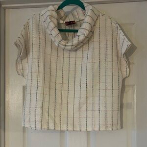 Chic Cowl Neck Blouse with Subtle Stripes